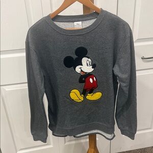 Disney Men's Charcoal Mickey Mouse Crewneck Sweater